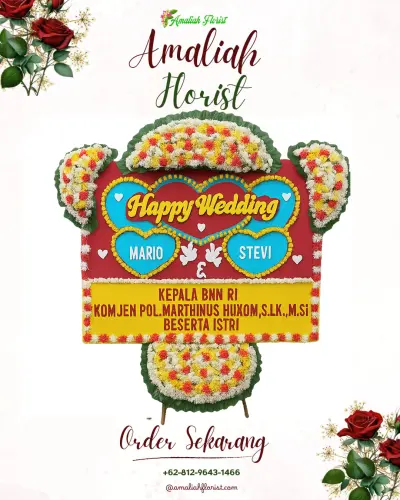 Karangan Papan Bunga Pernikahan di Mertoyudan